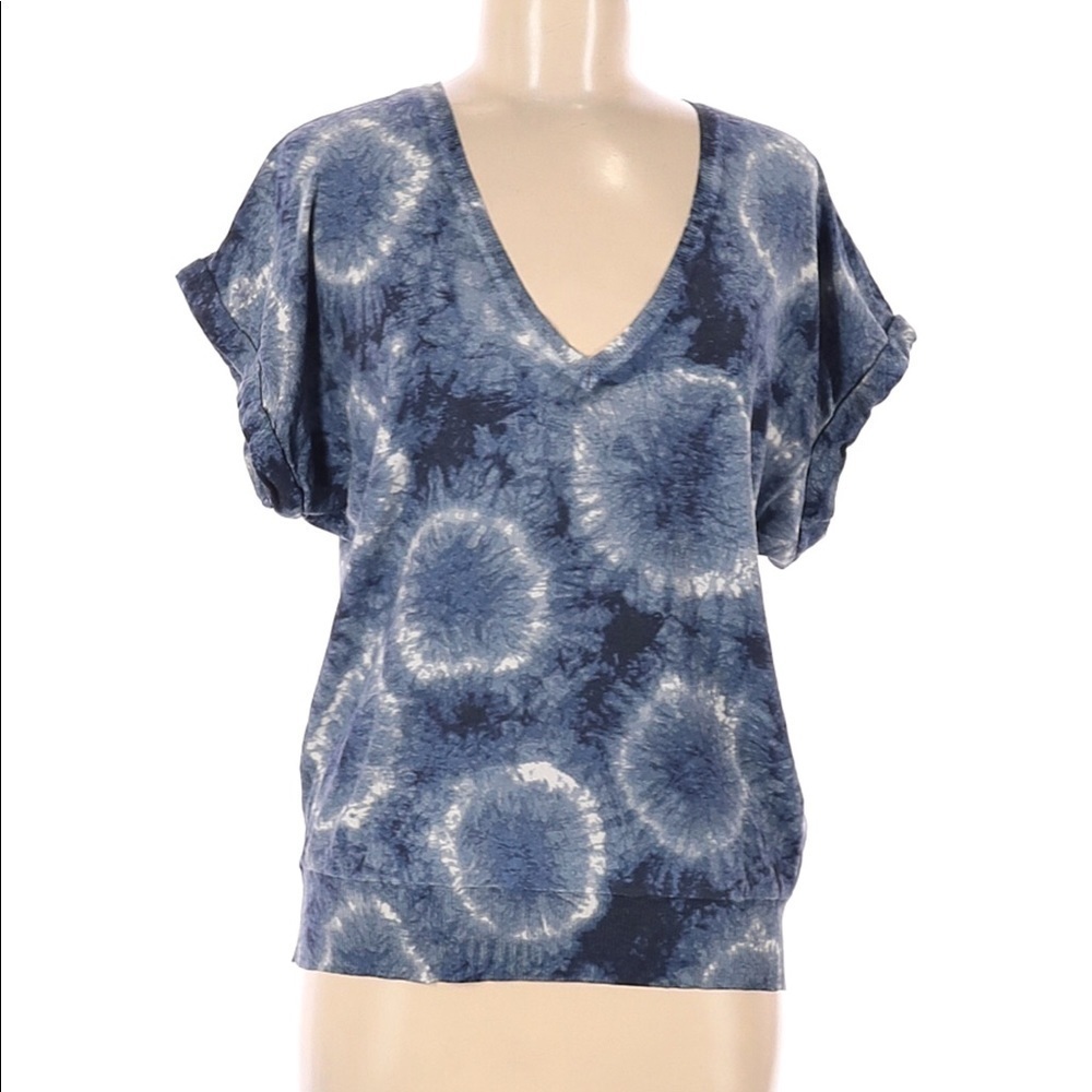 MICHAEL MICHAEL KORS Silk Tie-dye Short Sleeve Top M